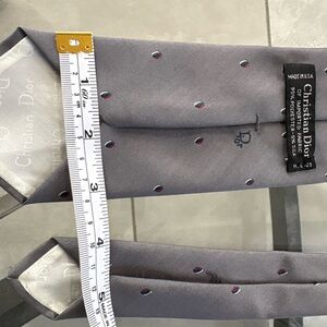 Dior Gray Tie with Red and Blue Accents